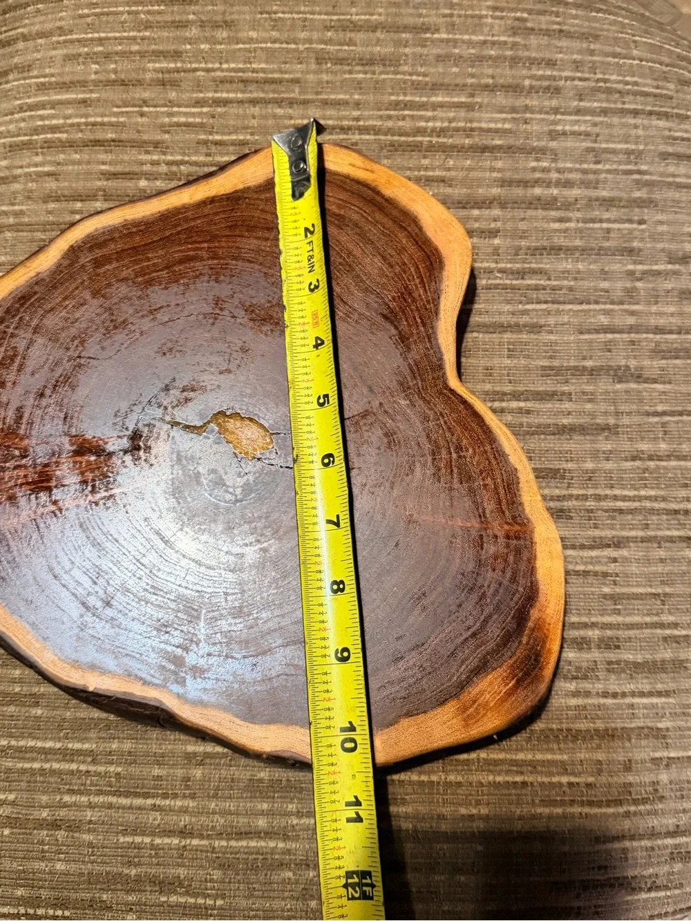 Rustic Live Edge‎ Wood Slice Centerpiece Tray Natural Tree Slab Decor 10”